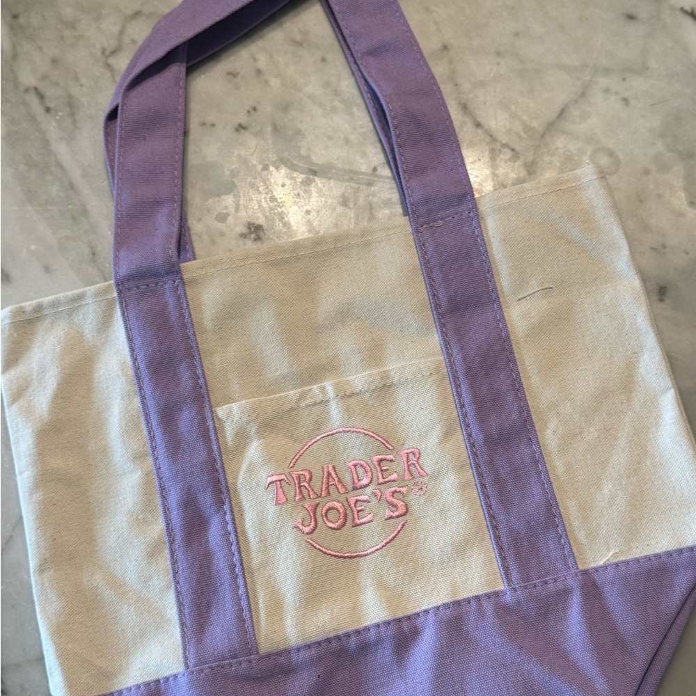 Purple and Cream Tote Bag